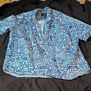 Blue Floral Patterned Shirt